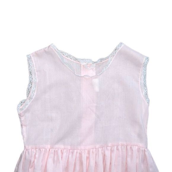 𝅺vintage C I Castro & Co Inc. Girls' Pink Lace Sleeveless Shift Dress Sz 6X‎ - Picture 3 of 9